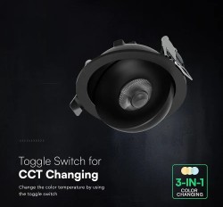 Spot orientabil negru led 12W CCT