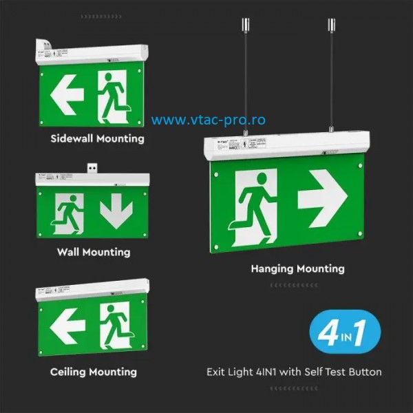 Lampa led EXIT 4in1