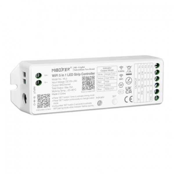 Controler Smart WI-FI RGB+CCT Tuya 15A
