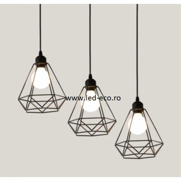 Lustra rustica cu lemn 3xE27