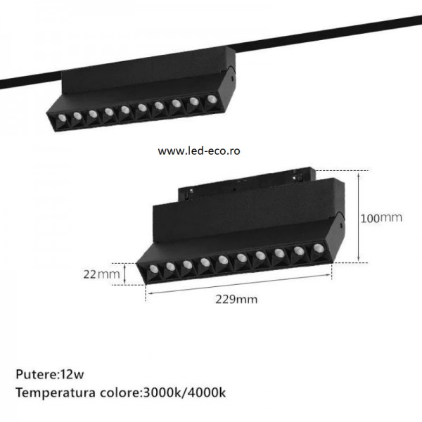 Proiector led 12W sina magnetica