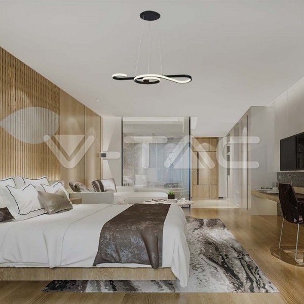 Lustra led 18W cheia Sol corp negru