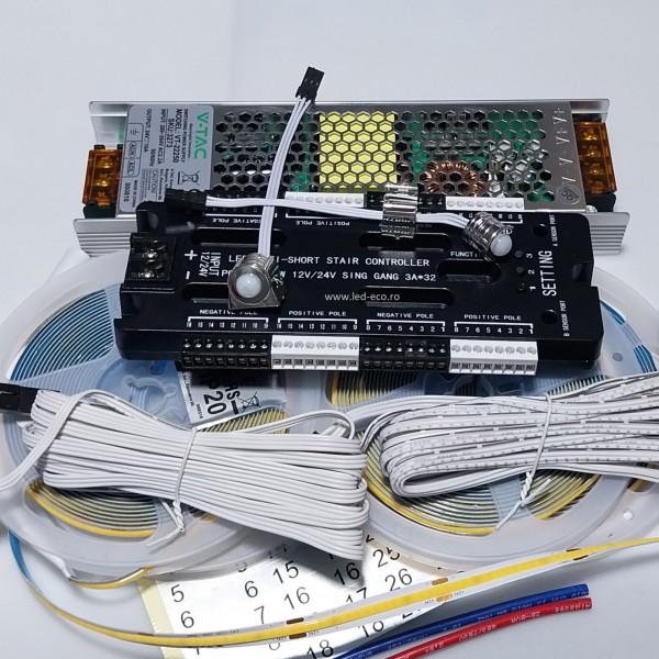 Kit inteligent iluminat scari dimabil banda led COB