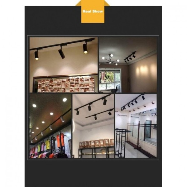 Proiector negru led 15W pe sina