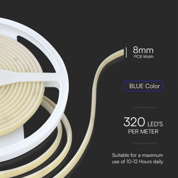 Banda led COB IP67 lumina albastra