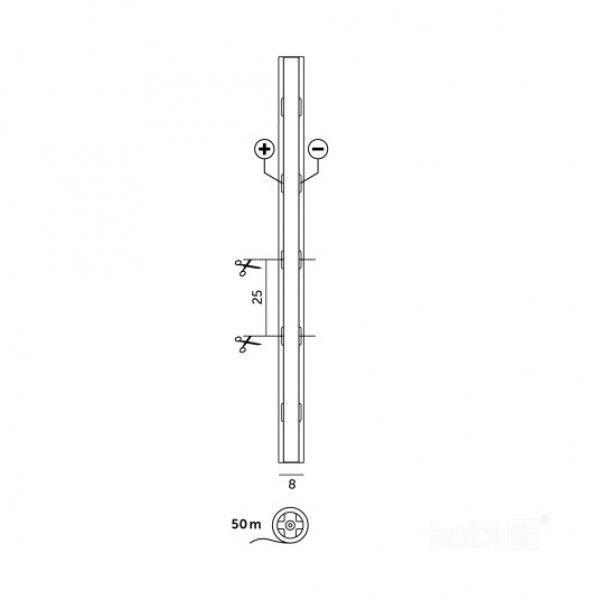 Banda led COB 24V, 50m, lumina neutra