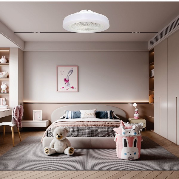 Lustra led 36W CCT cu ventilator