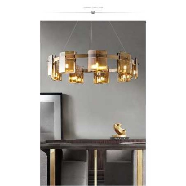 Lustra moderna din sticla cu 9 becuri