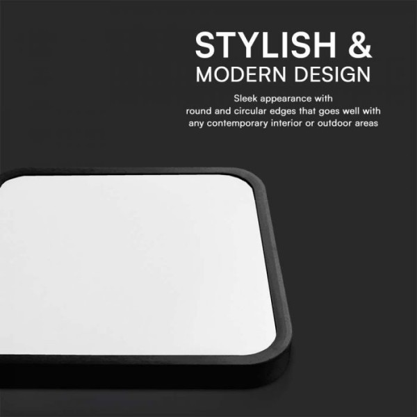 Plafoniera led 48W patrata rama neagra