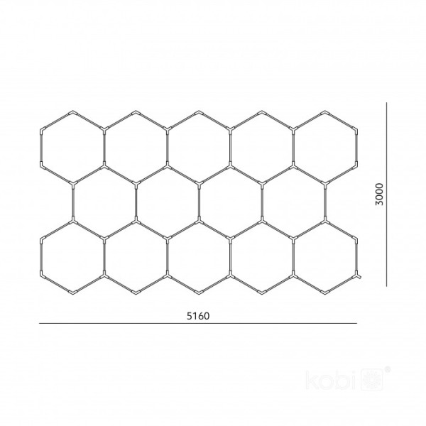 Honeycomb 14 hexagoane 300x516 cm 513W
