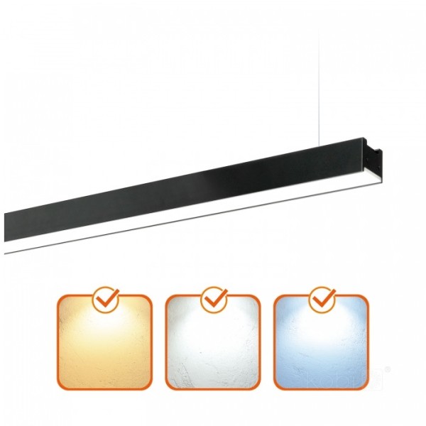 Lampa liniara neagra led CCT 40W