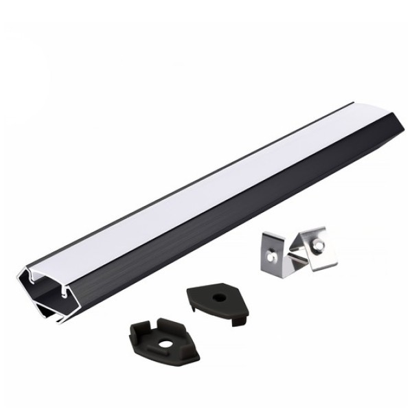 Profil negru 90 grade dispersor alb