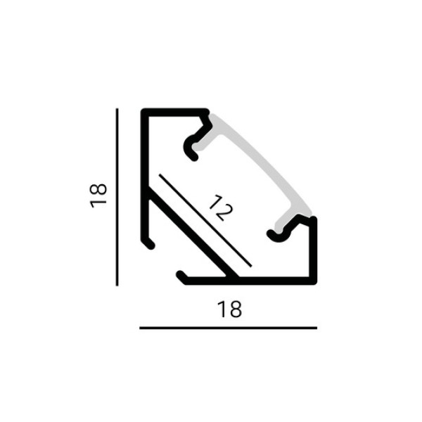 Profil negru 90 grade dispersor alb