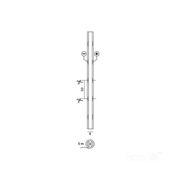 Banda led COB lumina calda 3W