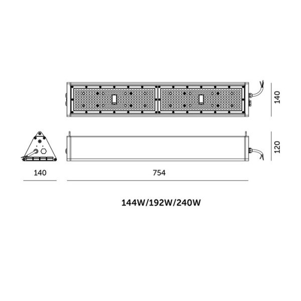 Lampa industriala liniara led 144-240W CCT
