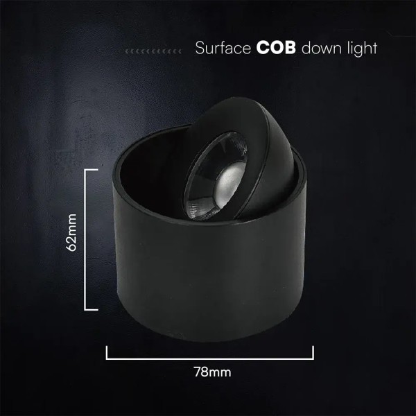 Spot negru orientabil led 12W