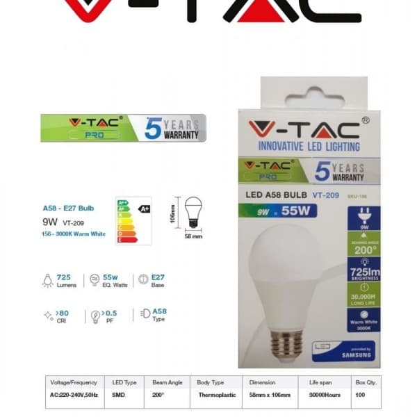 Bec cu led samsung 9w lumina calda