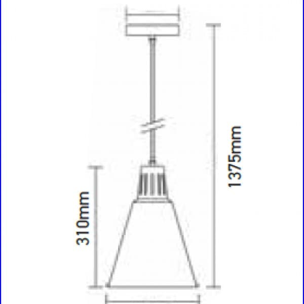 Pendul cu abajur negru