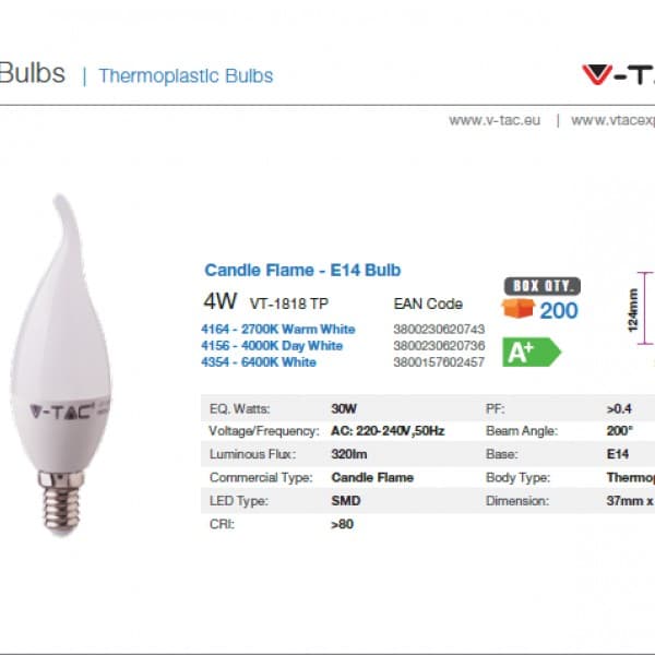 Bec led lumanare mot 4W