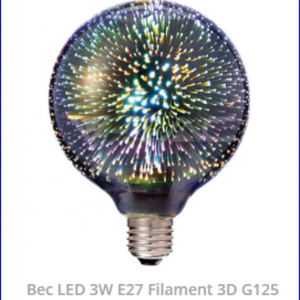 Bec ornamental 3d cu led artificii