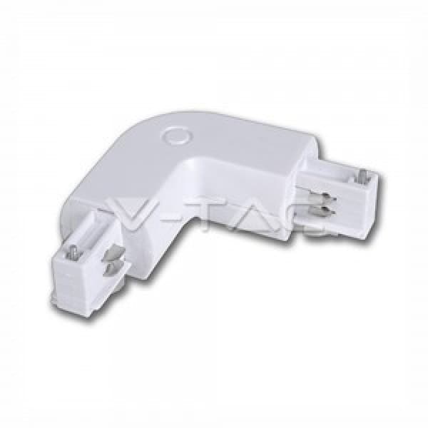 Conector de colt sina 4 linii alb