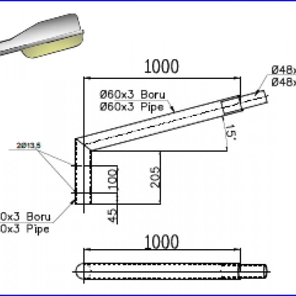 Brat simplu pentru stalp metalic