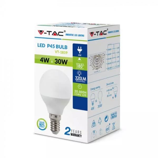 Bec led P45 4W lumina neutra