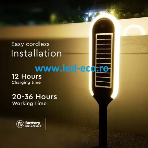 Lampa led 5W cu panou solar