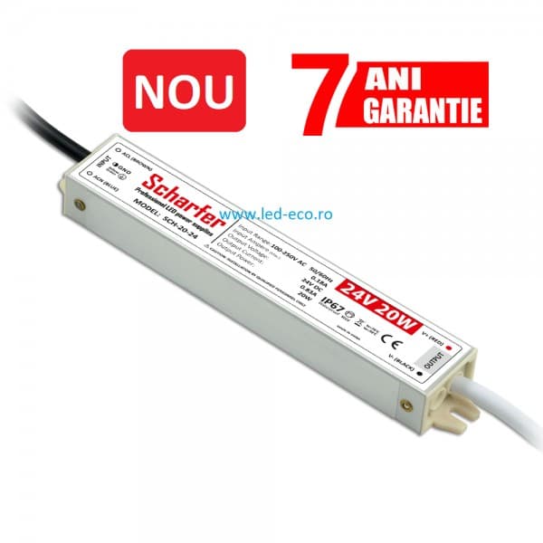 Sursa led profesionala 20w 24v ip67