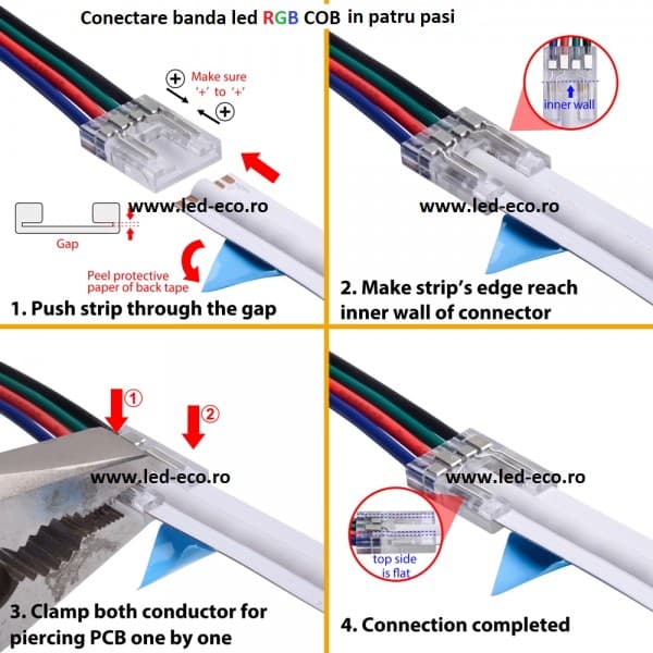 Conector banda led RGB COB