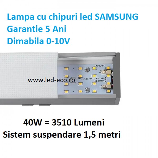 Lampa dimabila liniara suspendata 40W