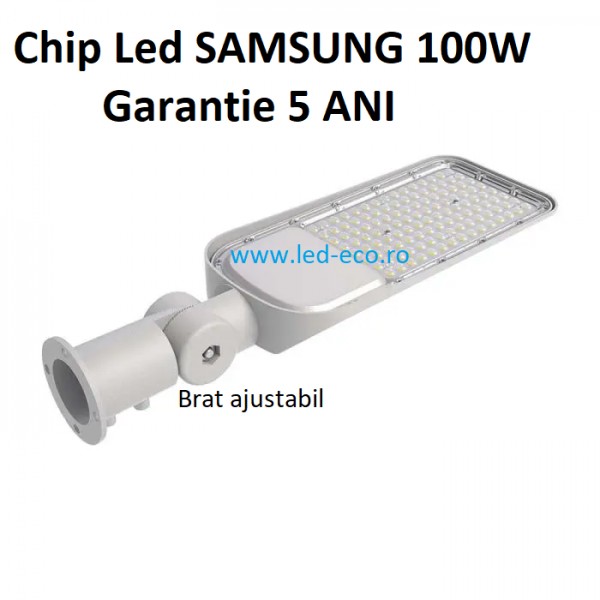 Lampa stradala led 100w brat ajustabil