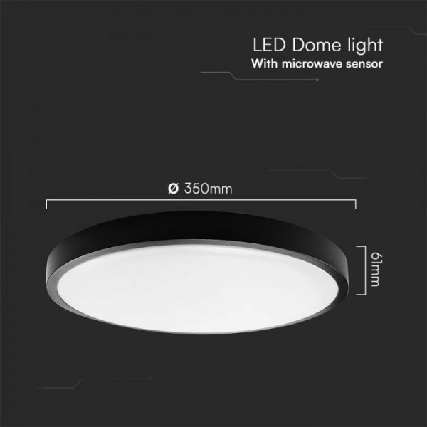 Plafoniera neagra led 24W cu senzor