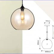 Lampa suspendata cu glob sticla Amber