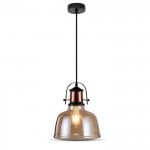 Lampa vintage abajur din sticla amber