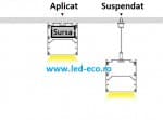 Profil led dublu aplicat 50 x 75mm