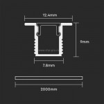 Profil led slim incastrat